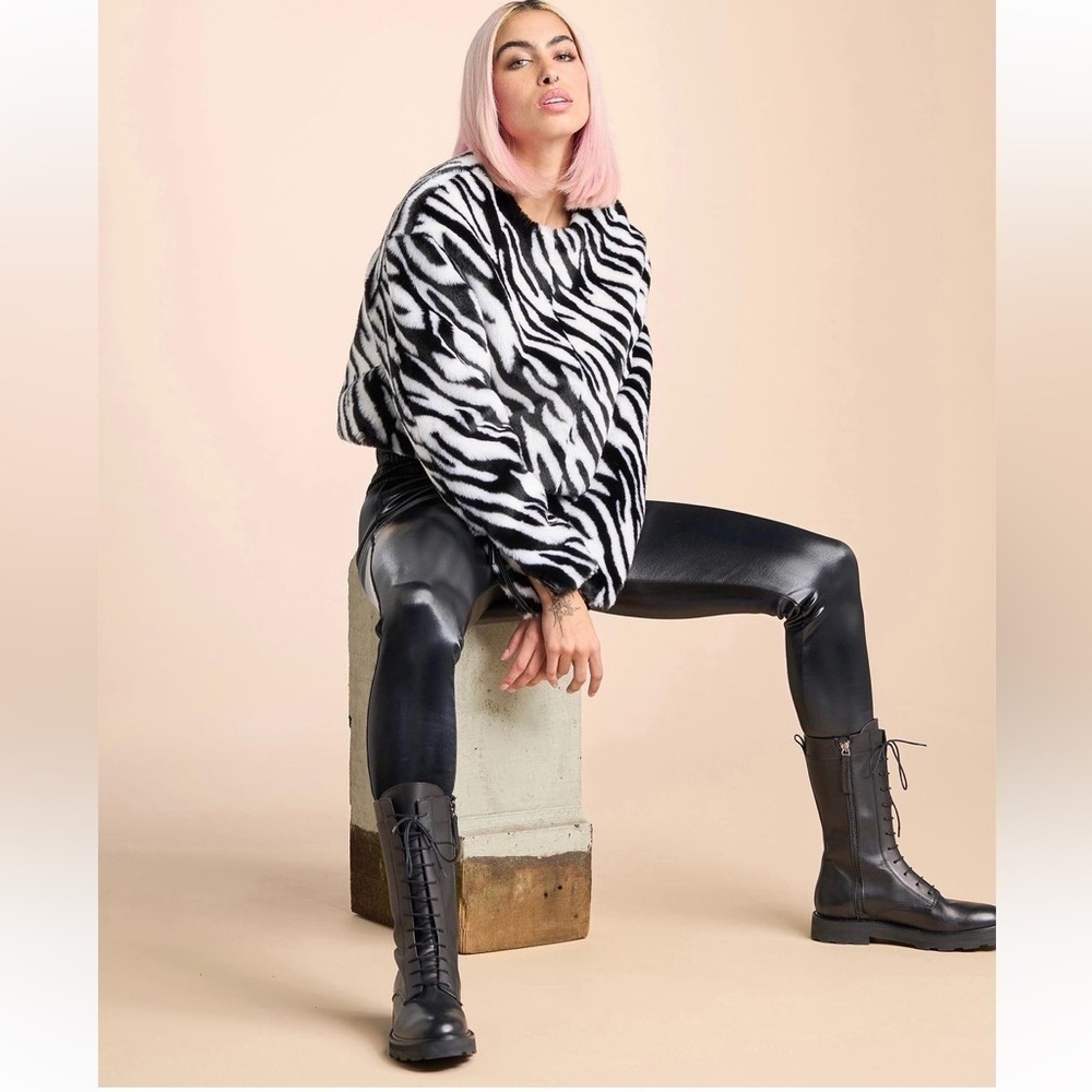 NWOT Lita by Ciara REVOLVE faux fur zebra coat